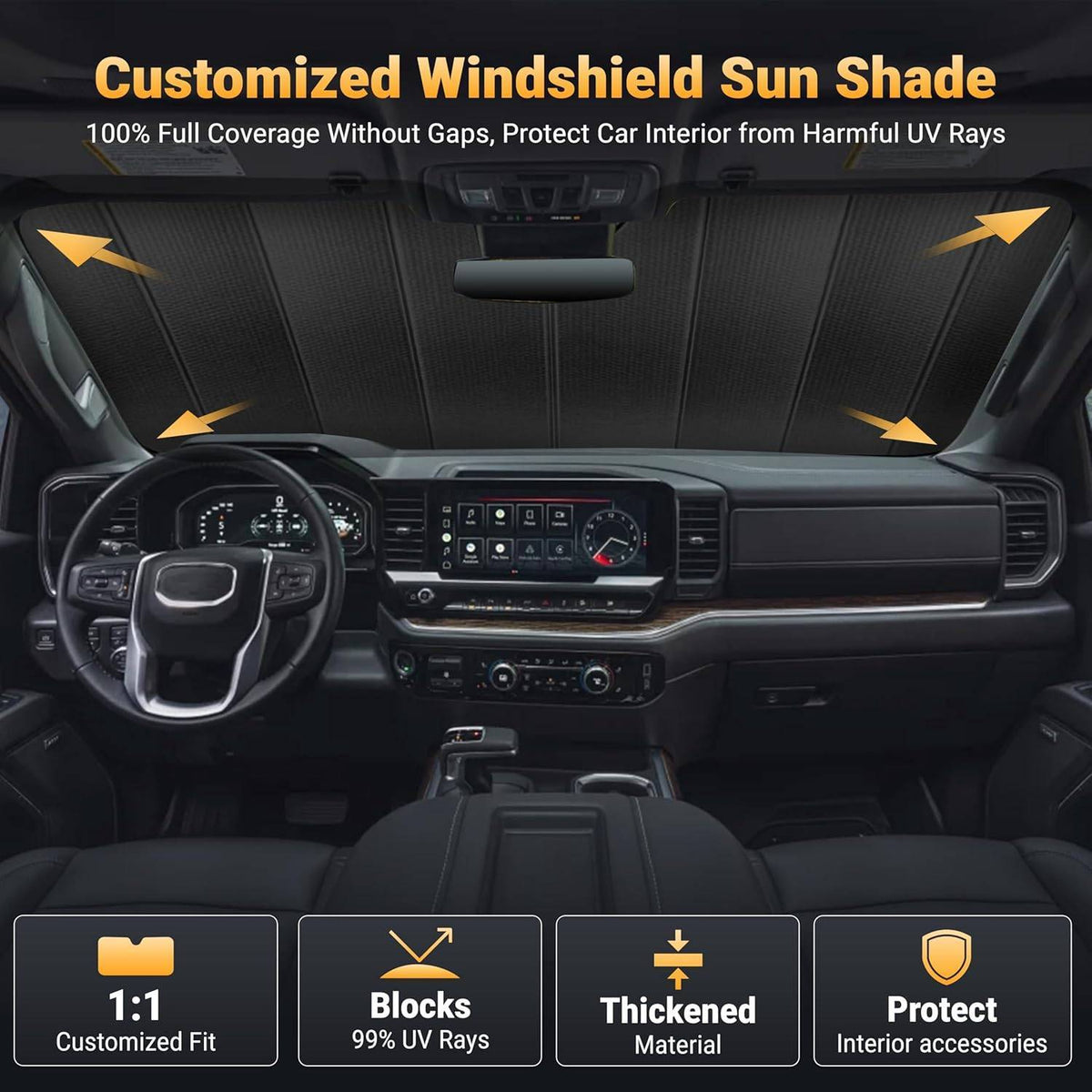 Custom Fit Car Windshield Sun Shade UV Heat Shield For Tesla Model 3/Y 2017-2026