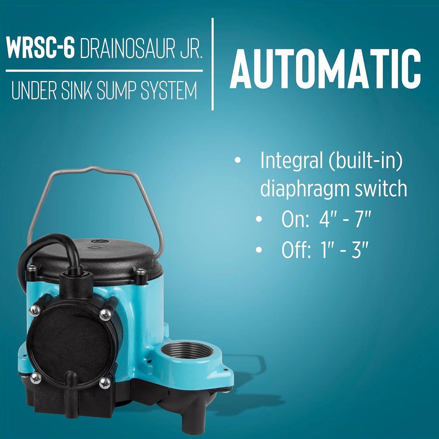 Little Giant 506065 WRSC-6 - Compact Drainosaur 1/3 HP Sink/Drain 3.5 Gal Tank