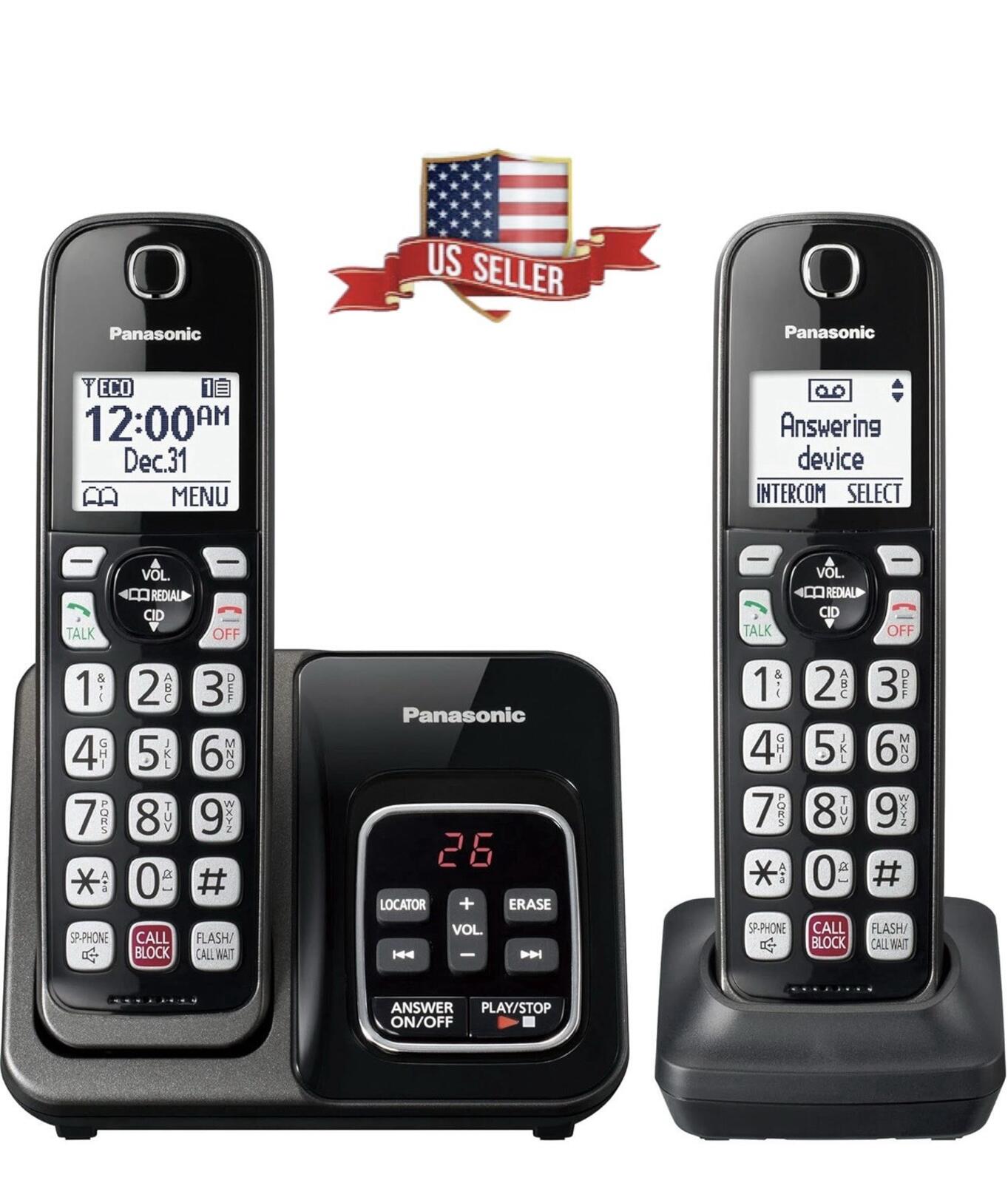KX-TGD832M Panasonic 2-Handset Cordless Phone with Call Block & Bilingual ID