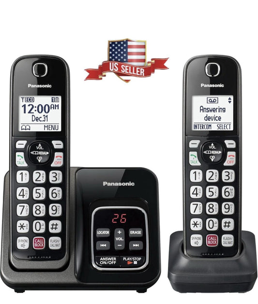 KX-TGD832M Panasonic 2-Handset Cordless Phone with Call Block & Bilingual ID