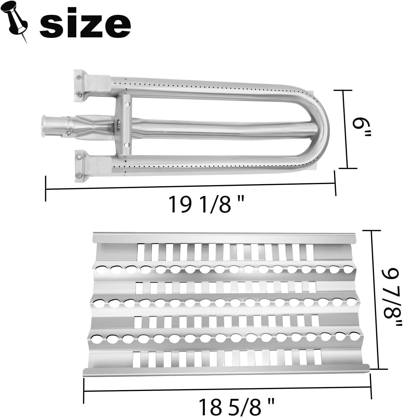 6- Grill Heat Plates Burner Radiant Tray Replacement Kit for DCS Cooking Systems