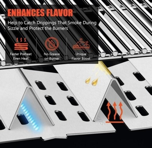 24.5" Flavorizer Bars & SUS304 34.25" Grill Burners for Weber Genesis 300 Series
