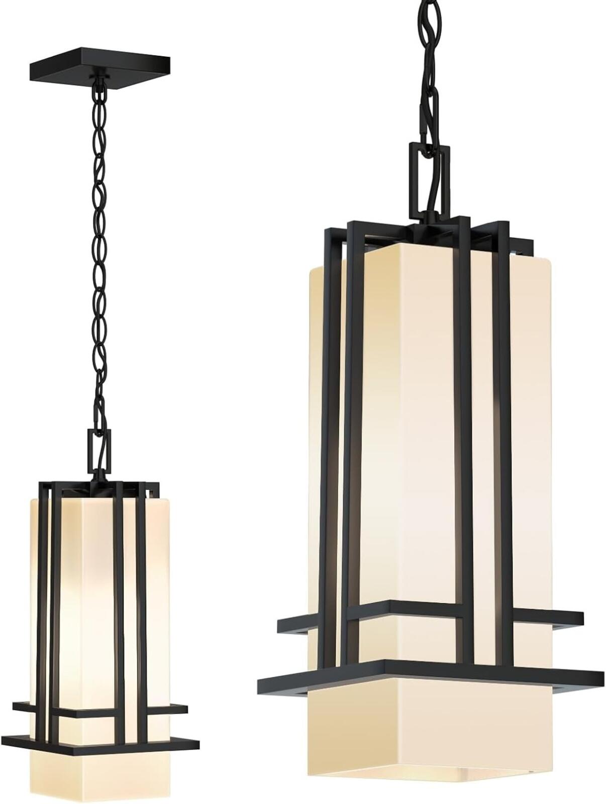 Outdoor Pendant Light Fixture - Aluminum Exterior Hanging Lantern Max 50''H, 1 p