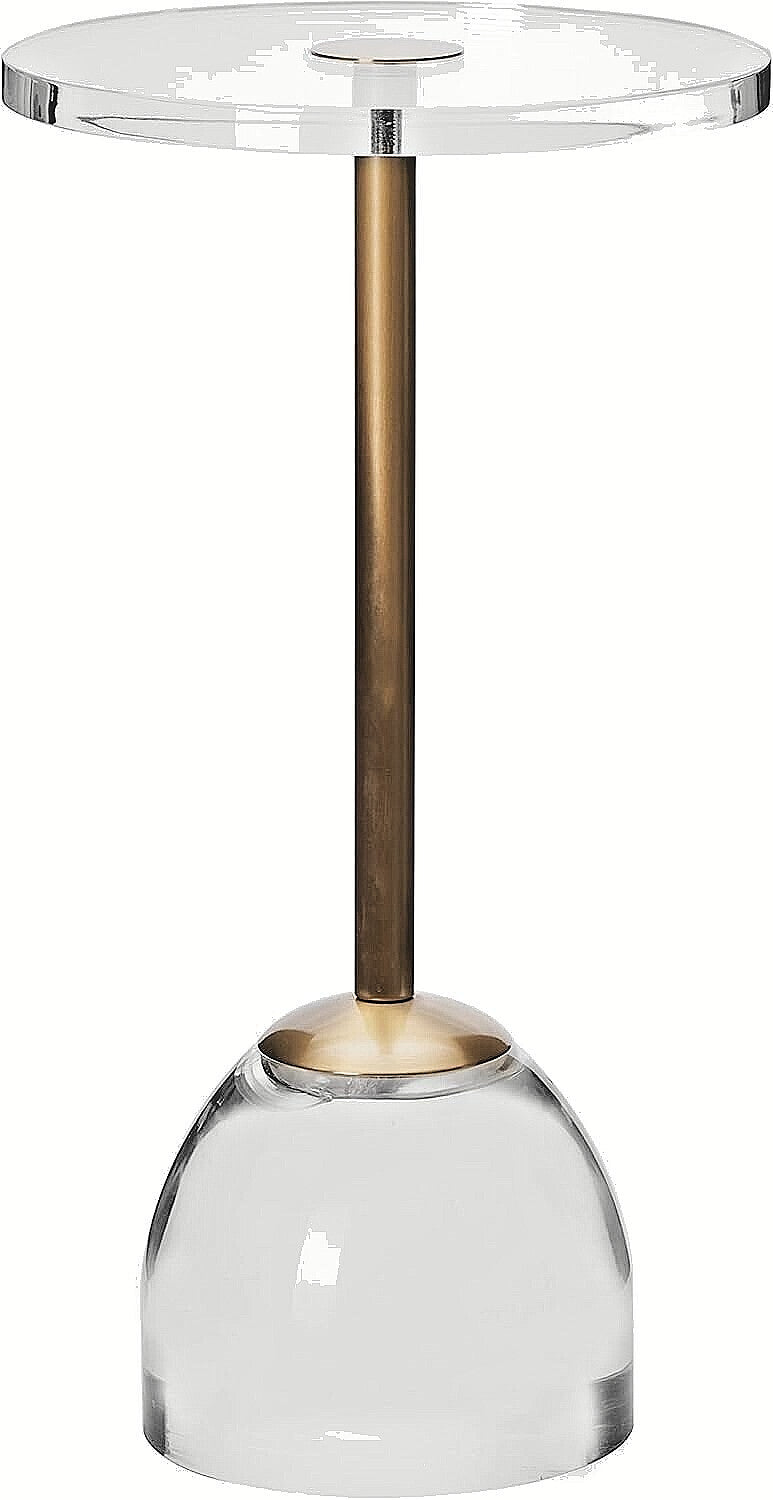 Clear Acrylic End Table,Brushed Brass Metal,Side Table for Office,Nightstand ...
