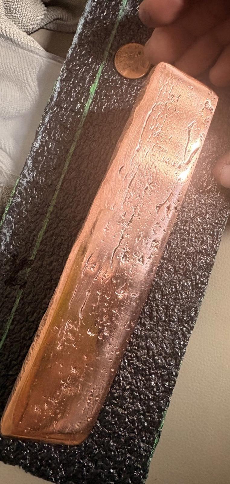 4.3 Pound .999 Copper Bullion Ingot Bar Handmade & Polished 5.25”x2.25”x2”