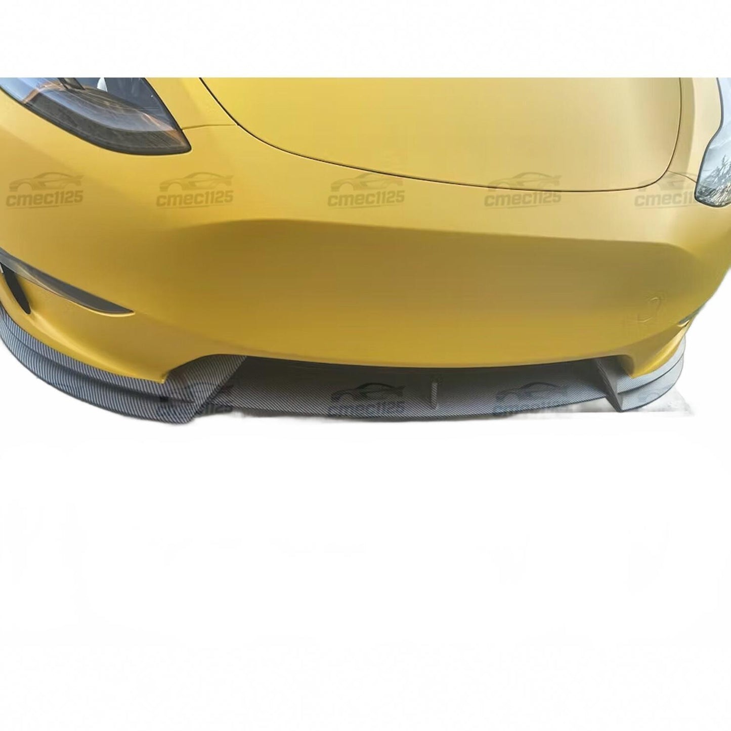 For 2020-2024 Tesla Model Y MatteCarbon Fiber ABS Front Bumper Lip Splitter 3PCS