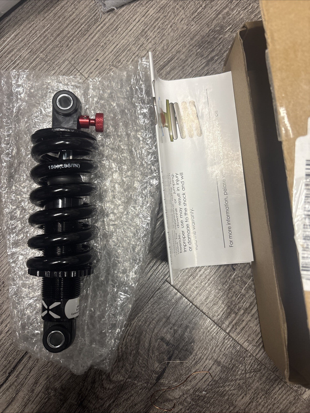 Rear Shock Absorber 291R Adjustable Suspension Spring MTB Bike 165MM 1500 LBS