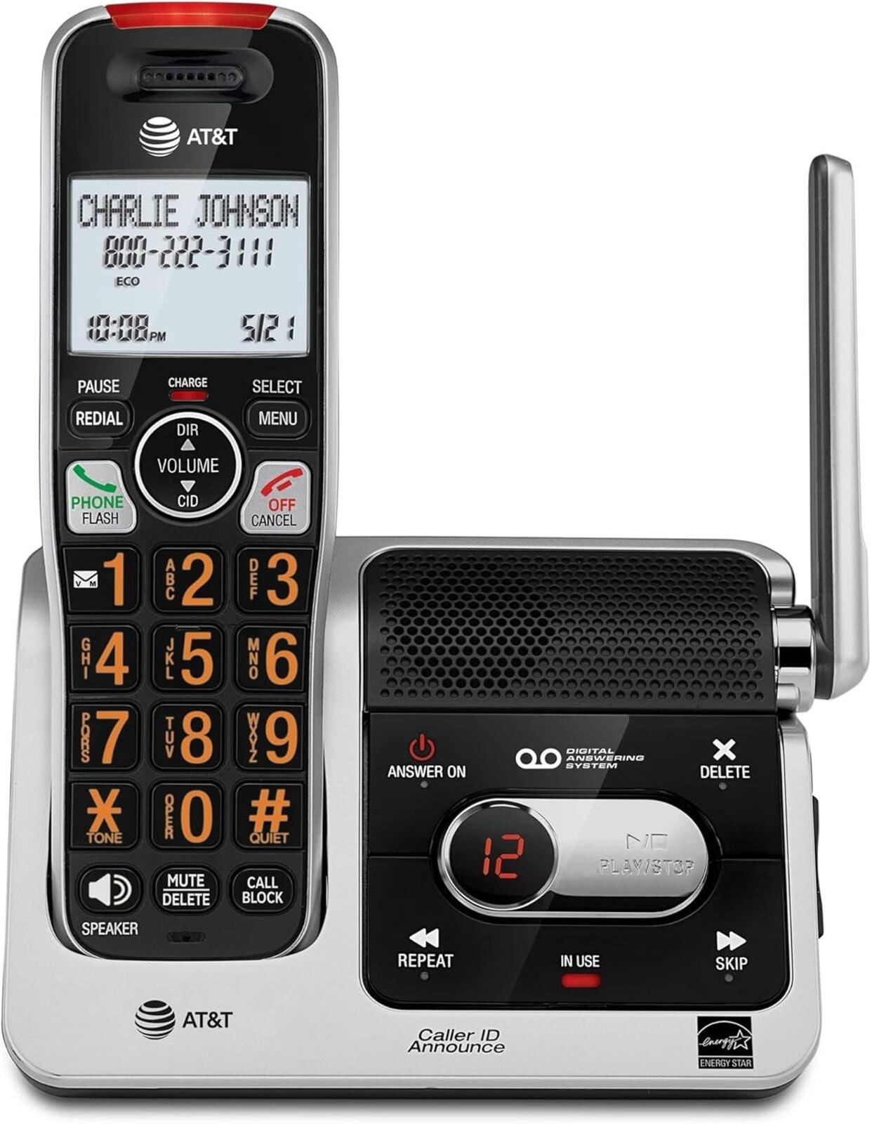 AT&T BL102 DECT 6.0 Cordless Phone for Home with Answering Machine