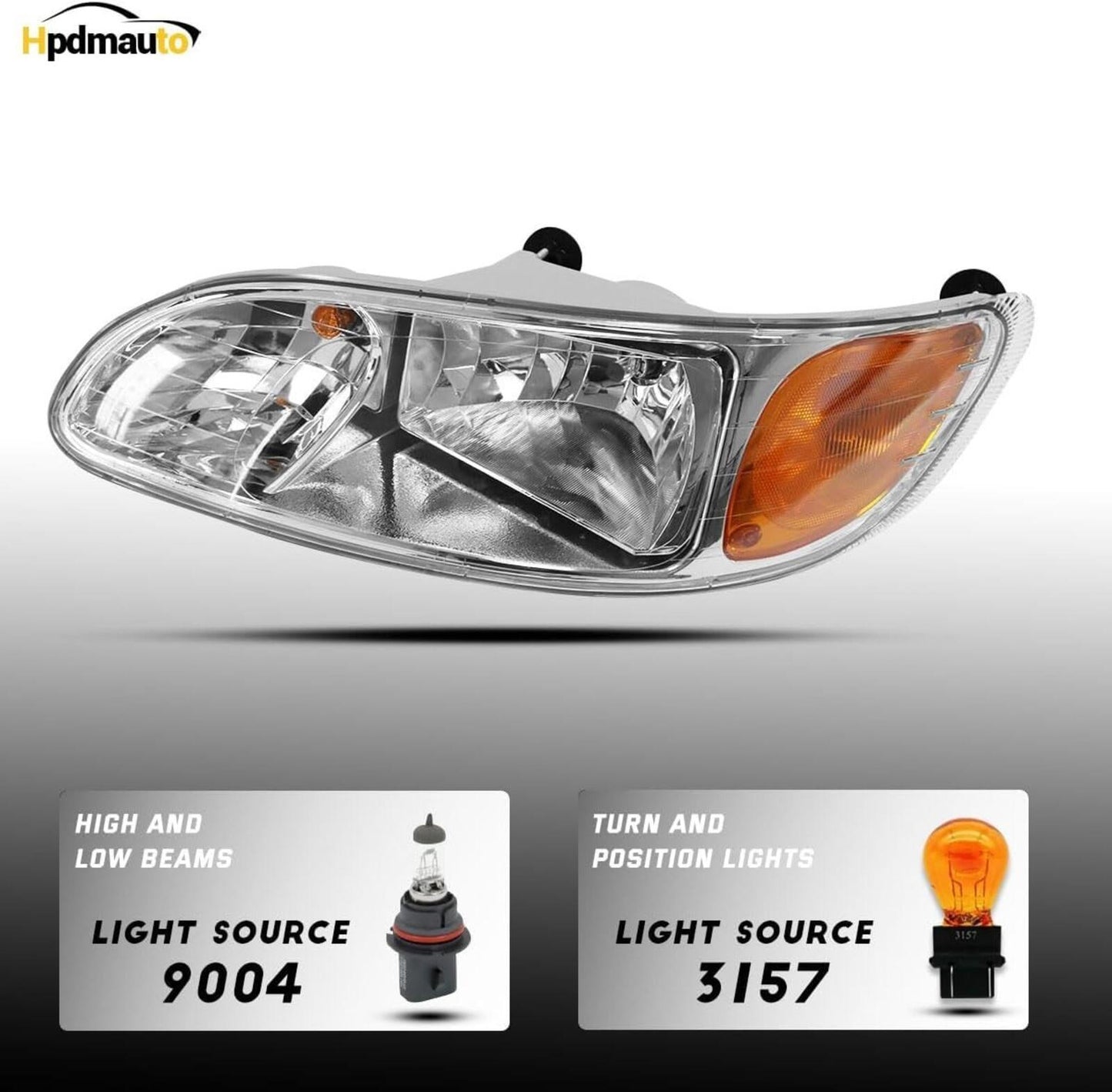 Headlights for Peterbilt 387 325 330 335 337 340 348 382 384 386 Bulb Left Drive