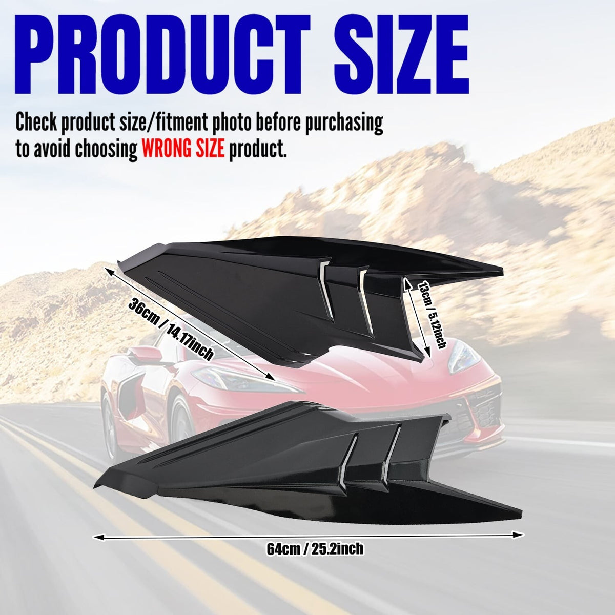 For Corvette C8 Z51 Z06 E-RAY Coupe 2020-2026 Grossy Flash Rear Intake Vent Port