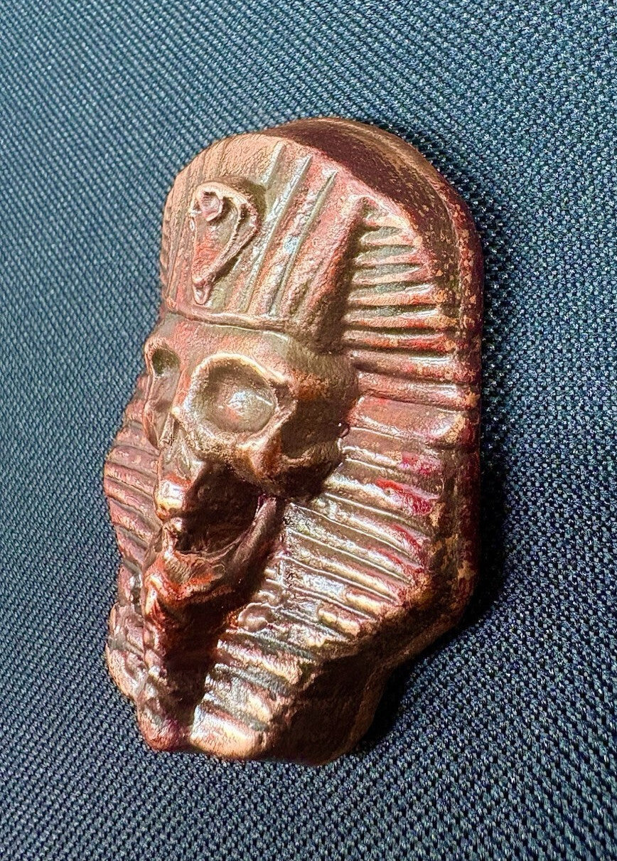 7.8 Troy Ounces Pure .999 Copper Skull | Hand poured Red Tint copper bullion