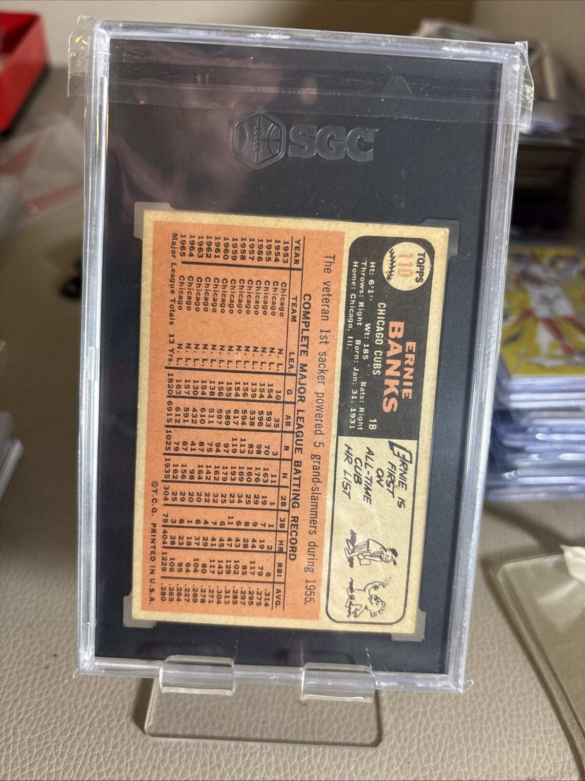 1966 Topps Ernie Banks #110 SGC 6 New Label Well Centered Chicago Cubs HOF