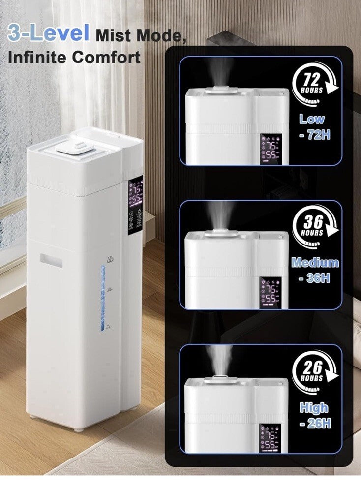 Zeova 13L/3.4Gal Humidifiers for Bedroom Ultrasonic Warm & Cool Mist HQ-JS2418W