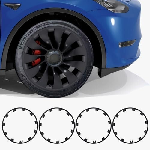 4PCs 21 Inch Rim Protector for 2020-2024 Tesla Model Y Überturbine Wheel Cover
