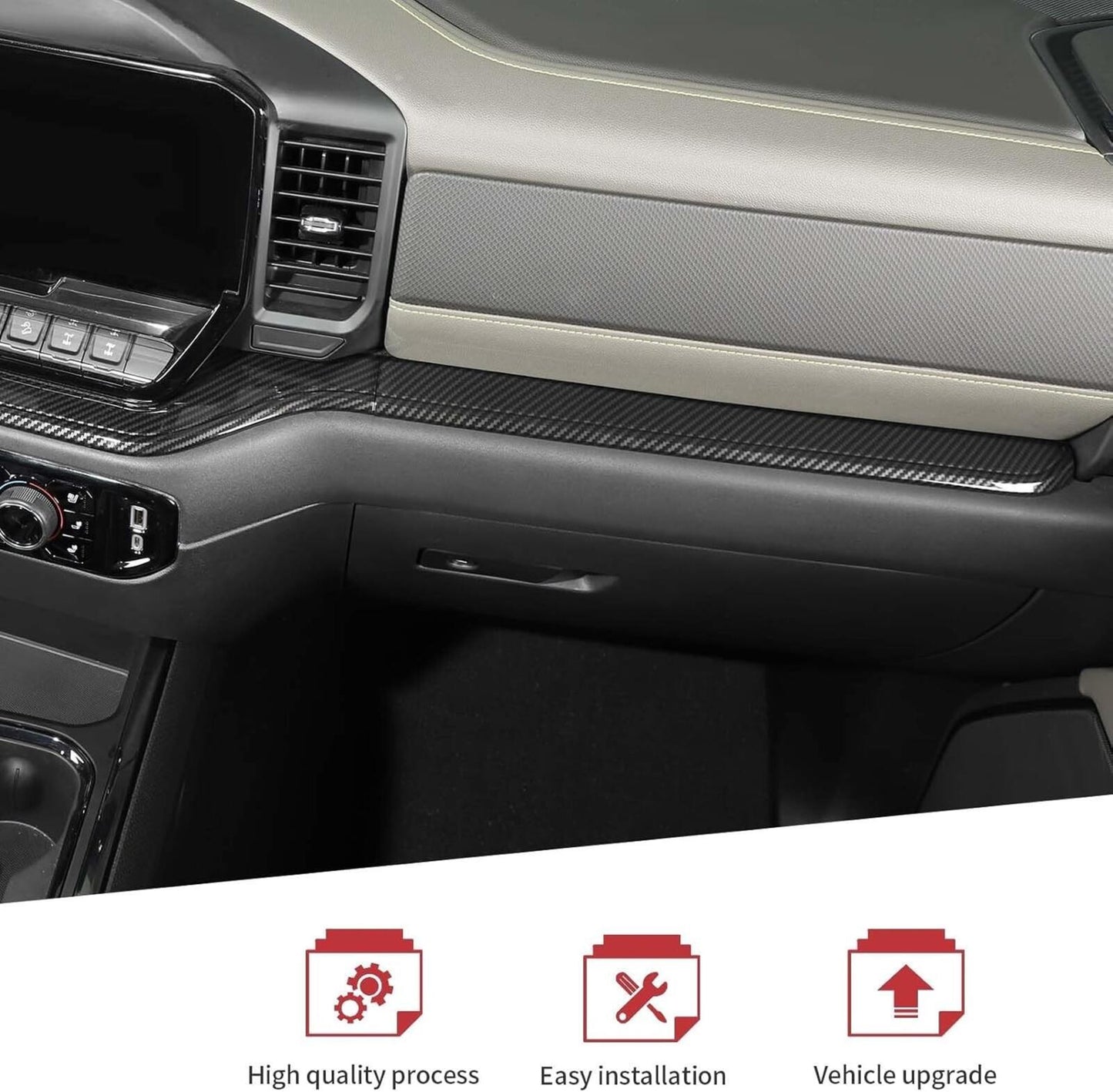 Carbon Fiber Interior Center Console Dash Panel Cover Trim for Chevrolet Chevy