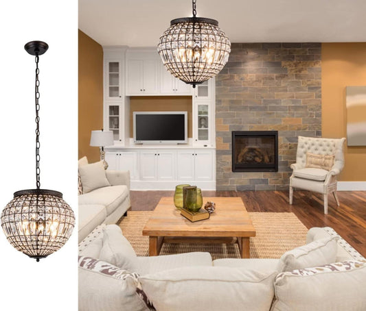 Vintage K9 Crystals Chandelier Classic Pendant Light Fixture for Living Room