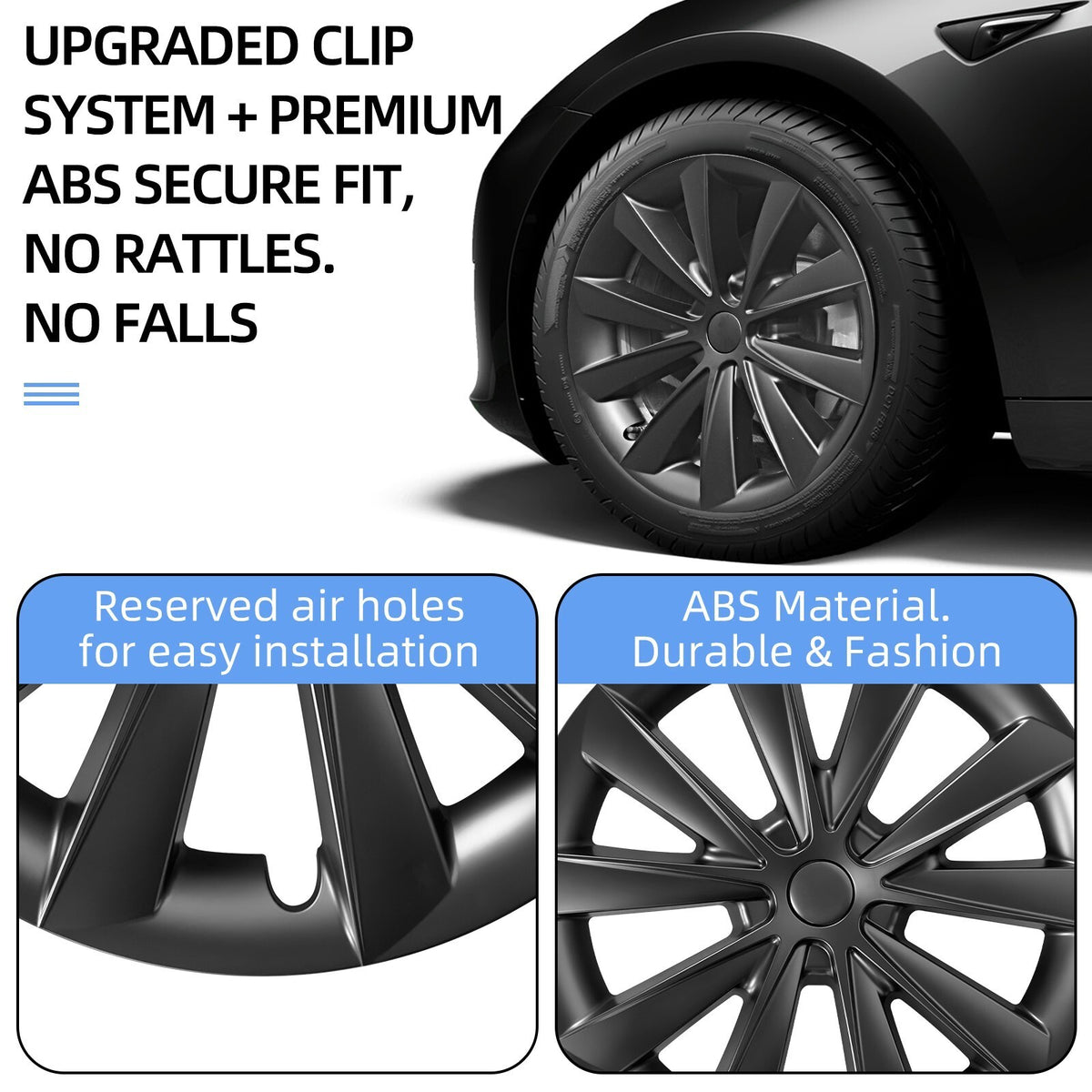 18 inch for Model 3 2017-2023 Wheel Covers Blade Hubcap ABS Caps Full Cover 4PCS