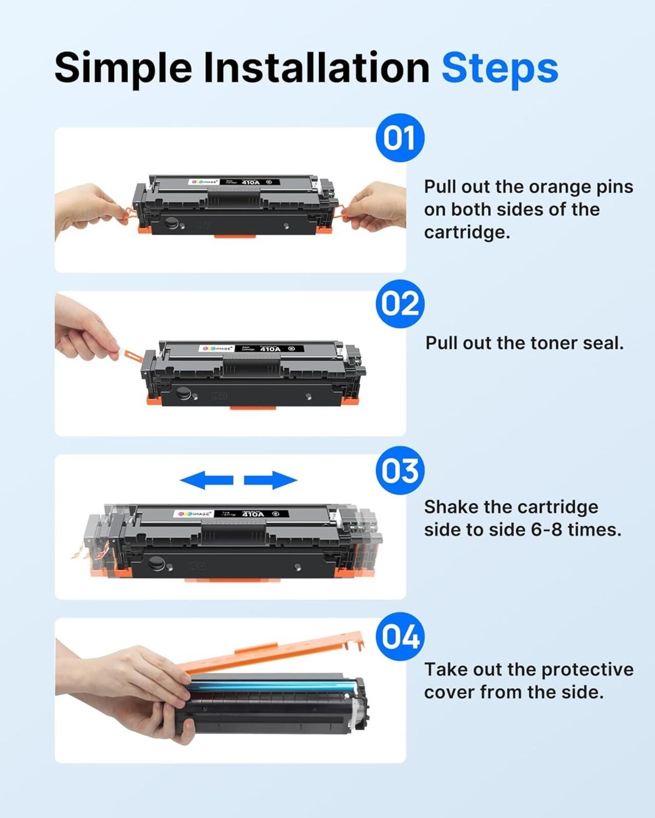 GPC Image Compatible Toner Cartridge Replacement for HP 410A CF410A CF411A