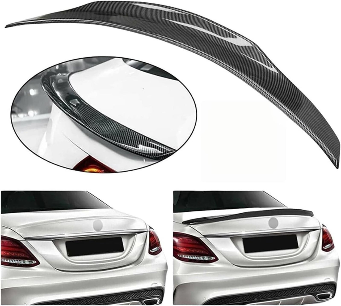 Carbon Rear Trunk Spoiler Wing Fit For Benz W205 C180 C200 C300 C43 C63 2015-20