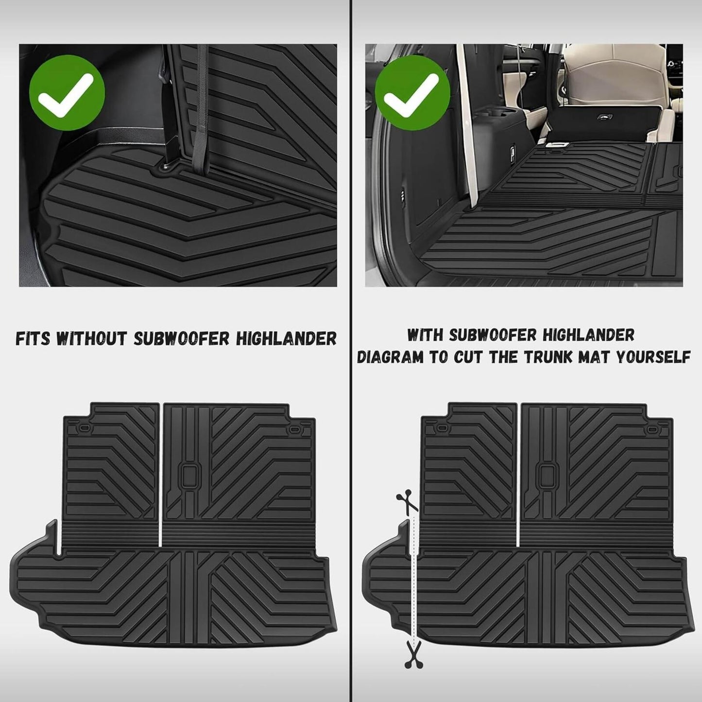 Floor Mats for Toyota Highlander 2020-2025 (7-Seats) TPE Floor Liners