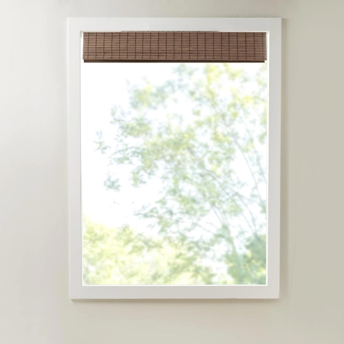 100% Bamboo Cordless Roman Shades-Woven Wooden Privacy Panel