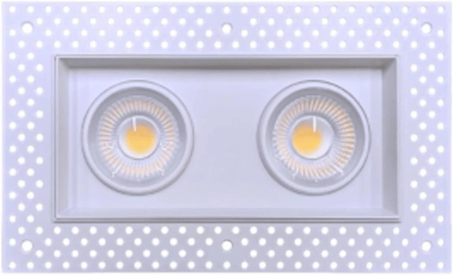 4 In. 2-Head LED Slim Square Recessed Anti-Glare Gimbal Downlight, White, Canles