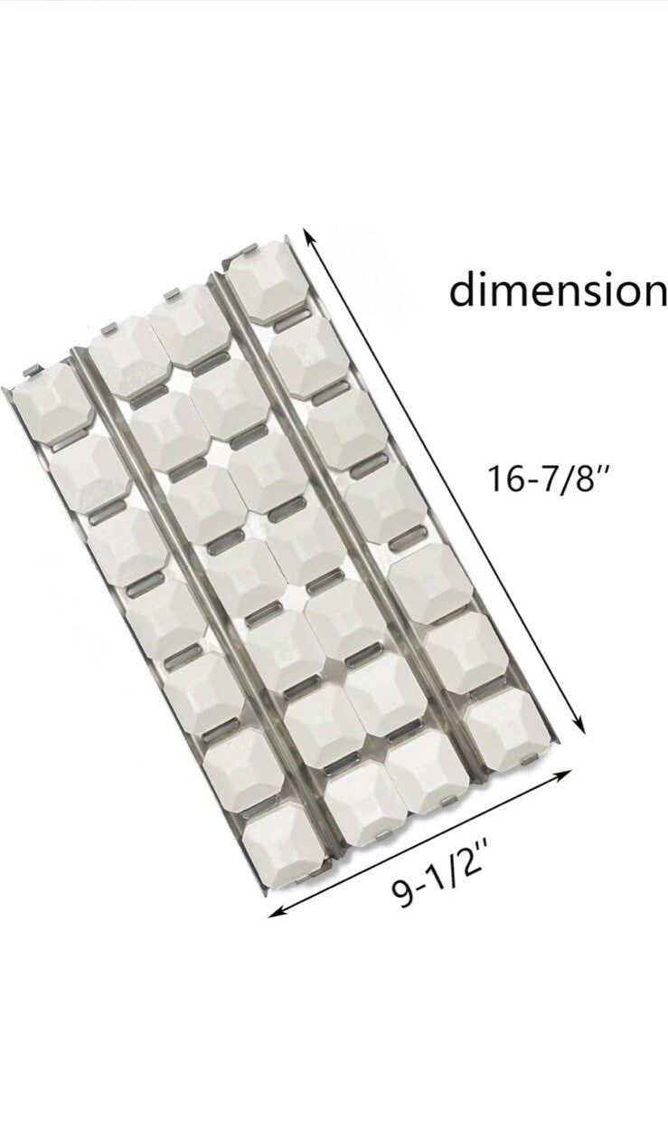 Lynx 16-7/8"x9.5” Stainless Steel Heat Plate Ceramic Briquettes 3 Pack 92571
