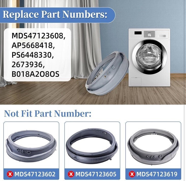 MDS47123608 Washer Door Boot Gasket Seal for LG Kenmore WM4070HVA/HWA WM8000HVA