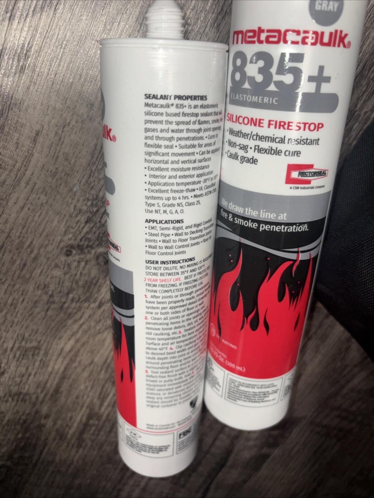 2 Tubes - METACAULK 66645  835+ Fire Barrier Sealant,Tube,10.15 oz 49ZY40