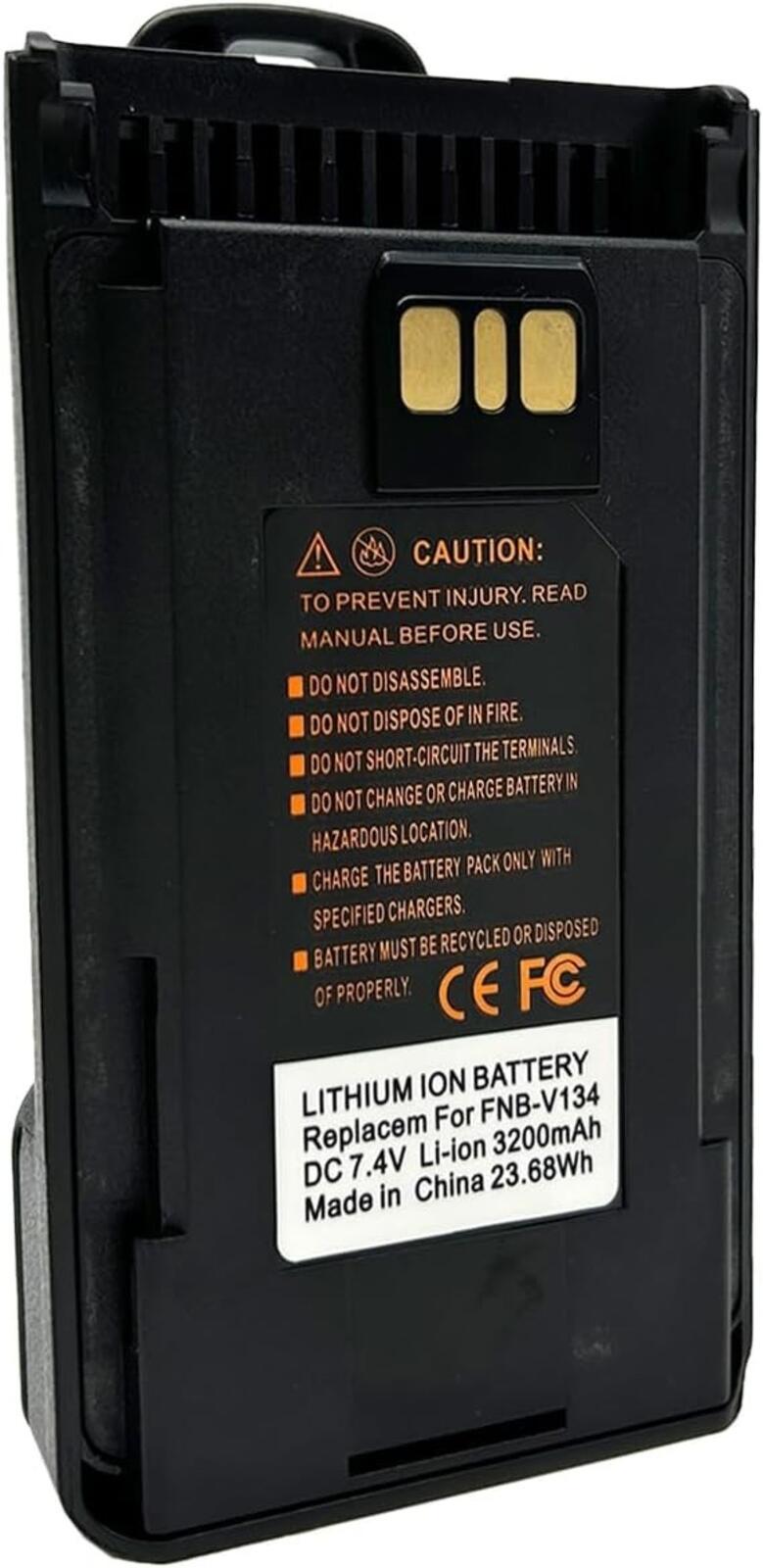 FNB-V134 FNB-V134Li 3200mAh Li-ion Battery with Belt Clip for VX260 EVX-261