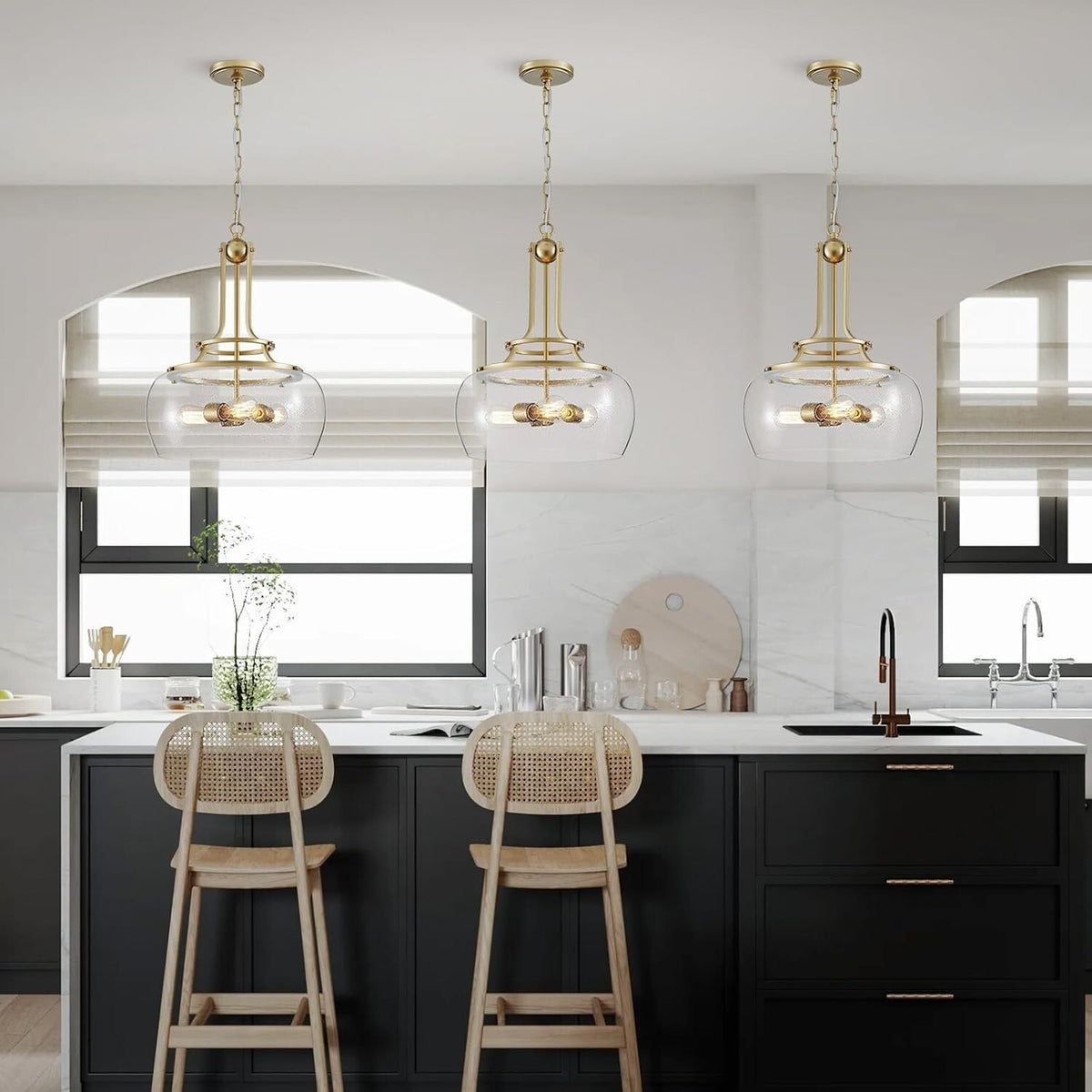 Chandelier Rustic Farmhouse Industrial Round Ceiling Pendant LED Light
