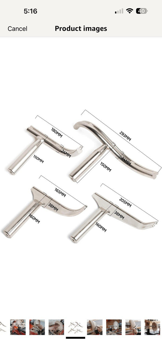 1" Dia Stem Glide Bowl Turner 4-Piece Toolrest Set for Woodlathe Bowl Turning