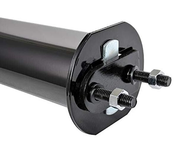 Black Straight Spring Loaded Mud Flap Hanger 2.5" Bolt Spacing,30" Length.