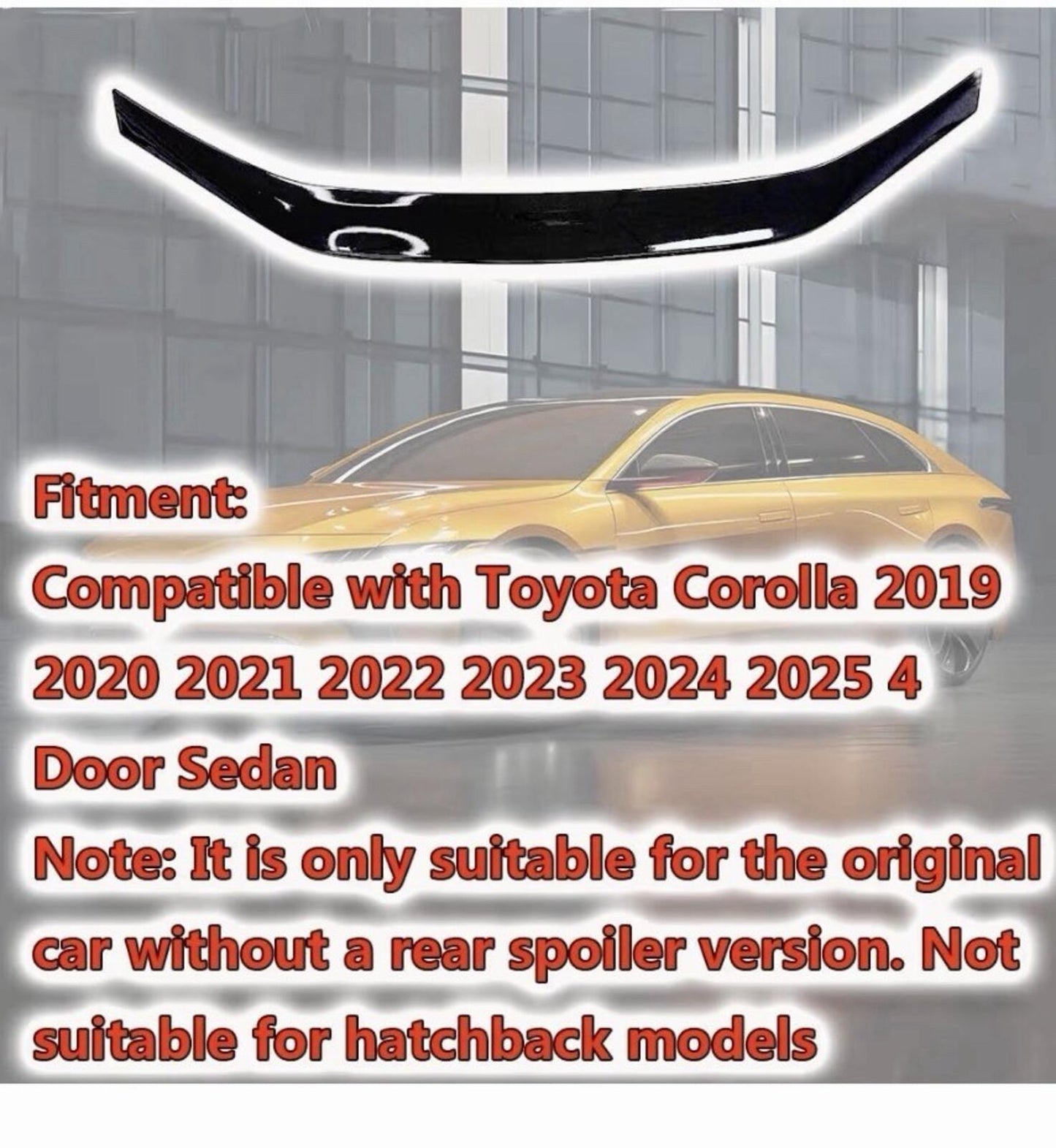Trunk Spoiler Wing Traction Factory Style For 2014-2019 Toyota Corolla Sedan