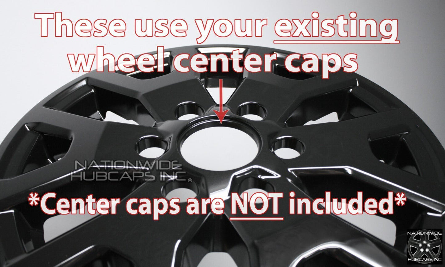 4 fits Toyota Tacoma SR5 2024-2026 Black 17" Wheel Skins Rim Covers Hub Caps