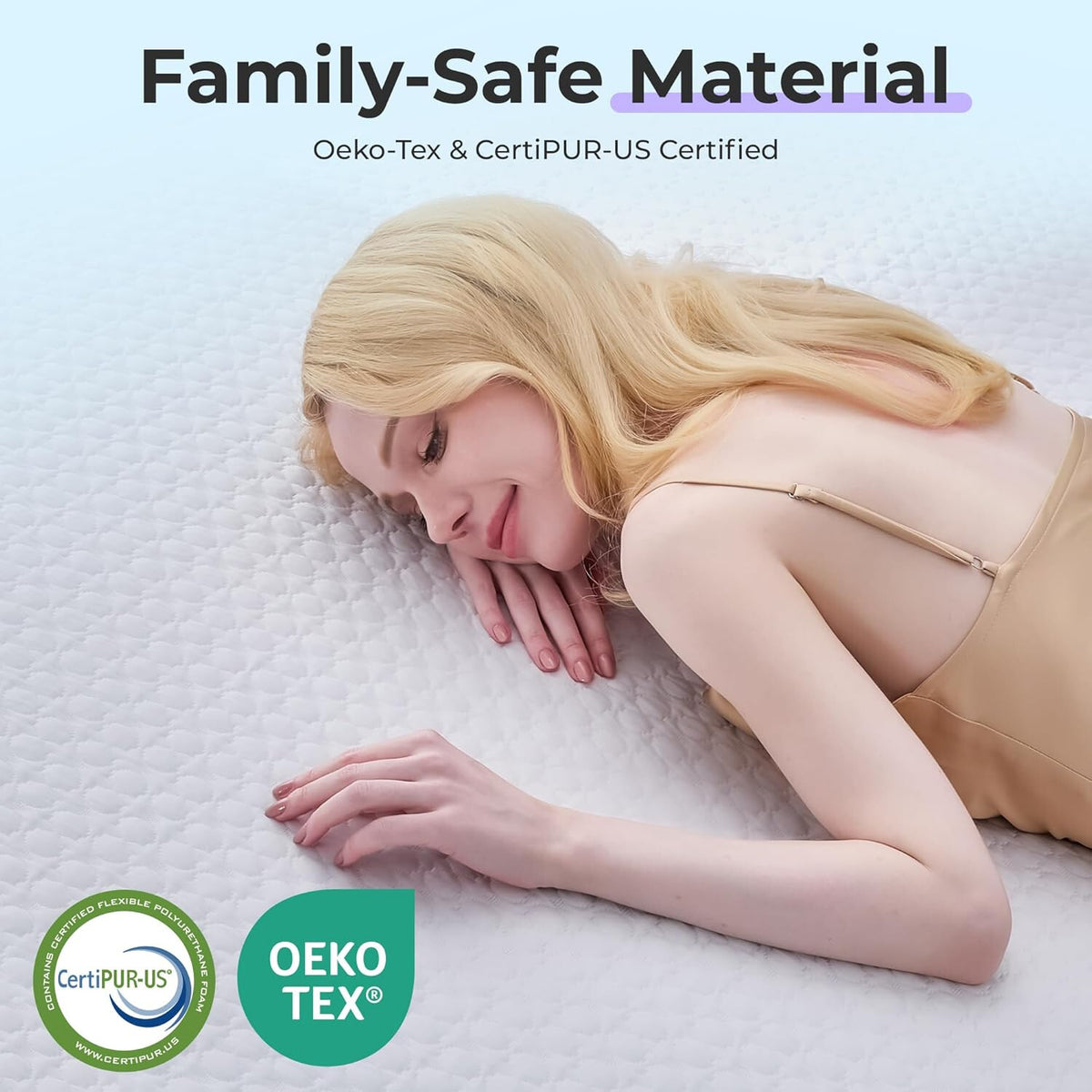 Queen Size 3" Gel Memory Foam Mattress Topper with Cooling Cover