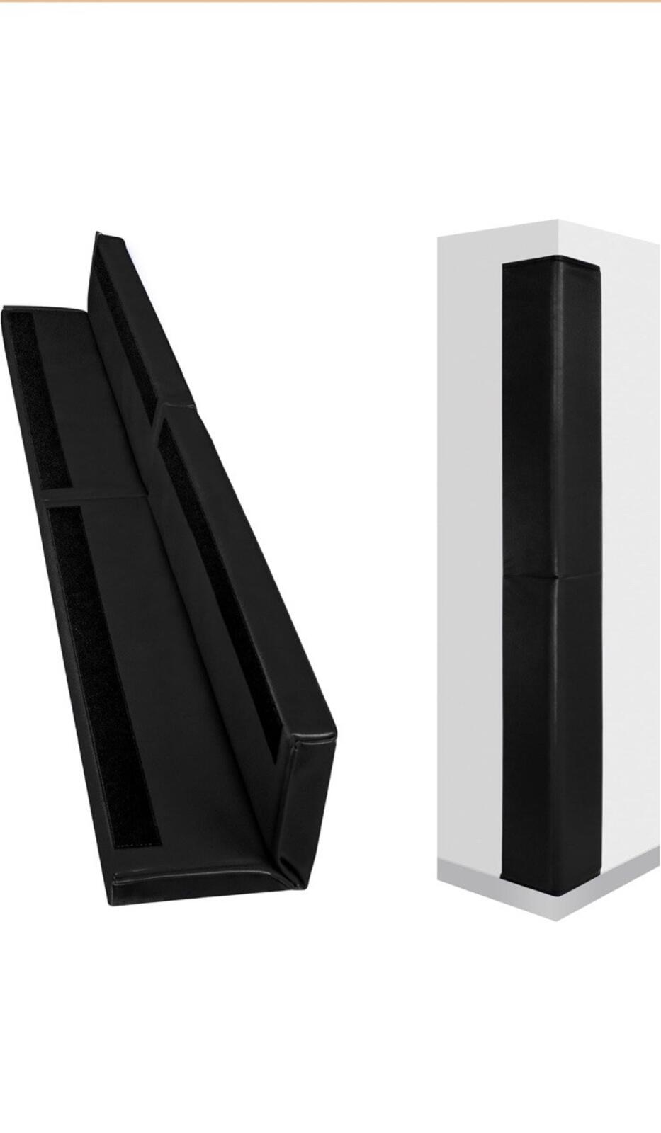 Heavy Duty Wall Corner Guard 5FT L-Shape Safety Padding Black PU Edge Protector