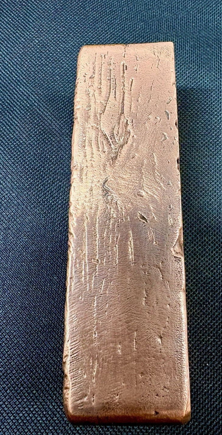 1 Kilo Hand Poured Solid Copper Bullion Bar .999 Pure Fine Copper Kg Ingot