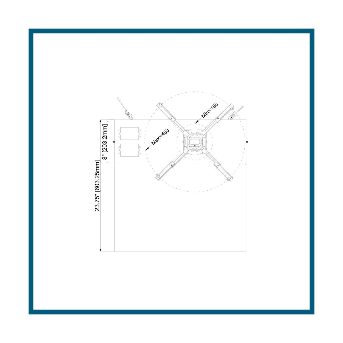 QualGear Pro-AV QG-KIT-S2-3IN-W Projector Mount Kit Accessory Suspended Ceili...