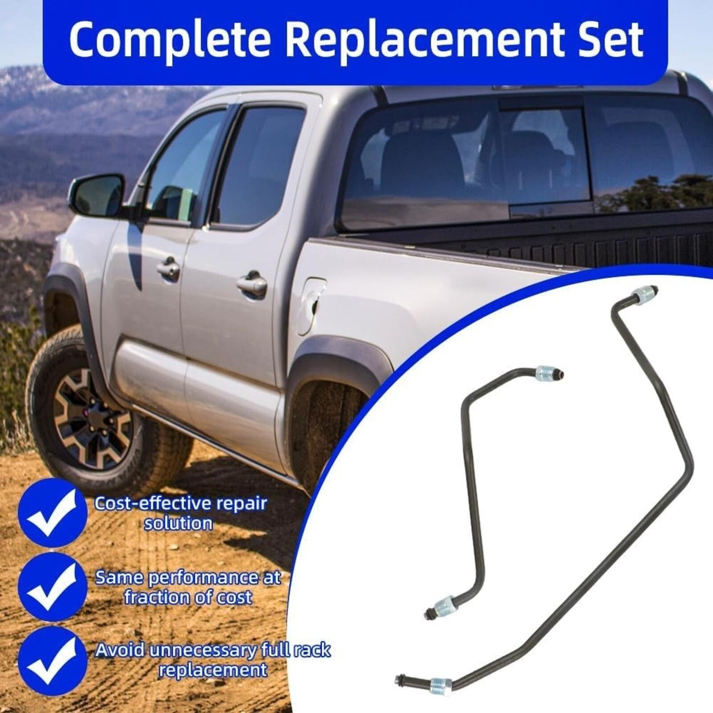 For Toyota Tacoma 4x4 2005-18 Rack and Pinion Transfer Line Hard Hydraulic Lines
