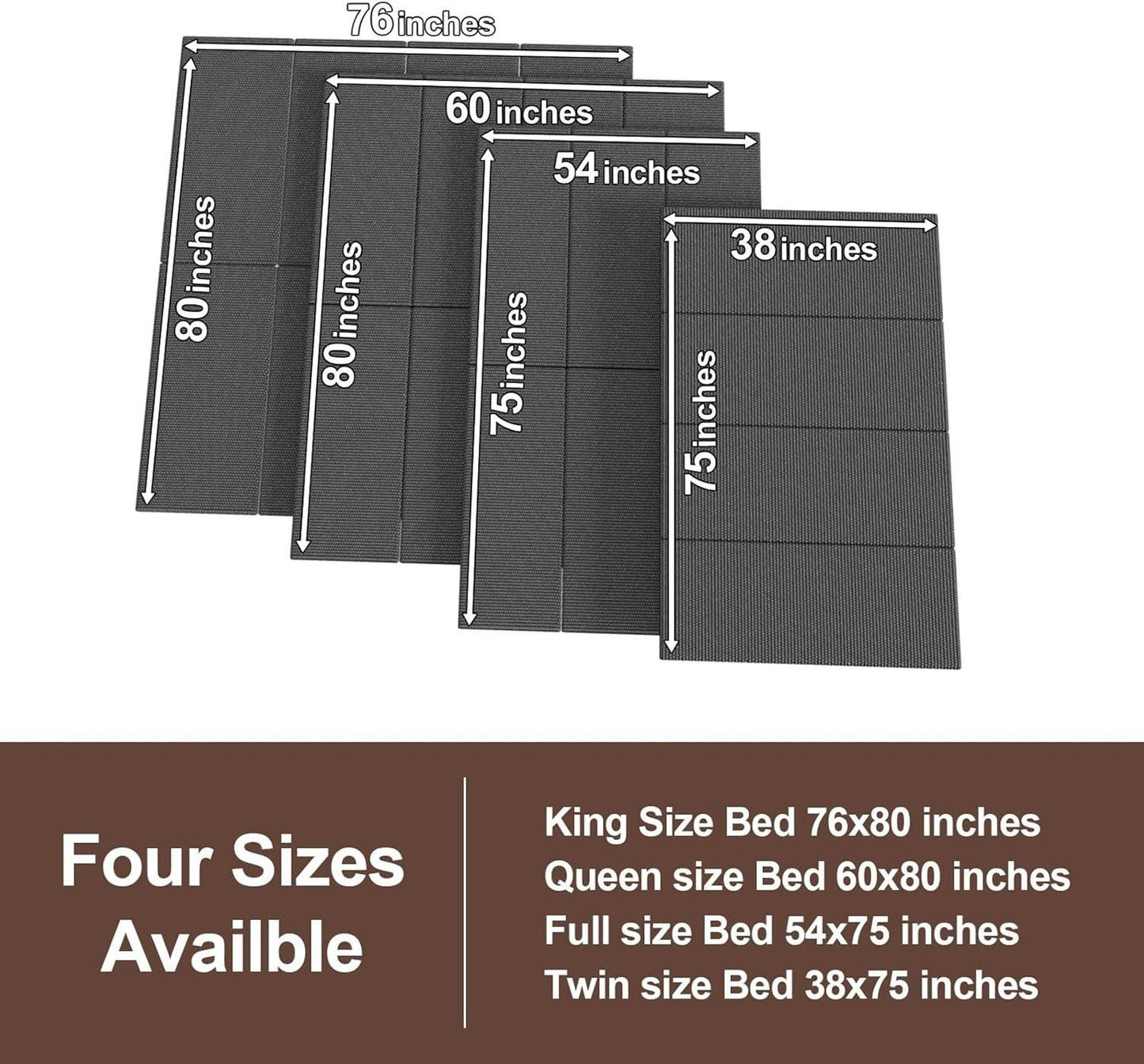 Folding Spring Box, Breathable, Noise Minimizing, Moisture Resistant 80"x60''