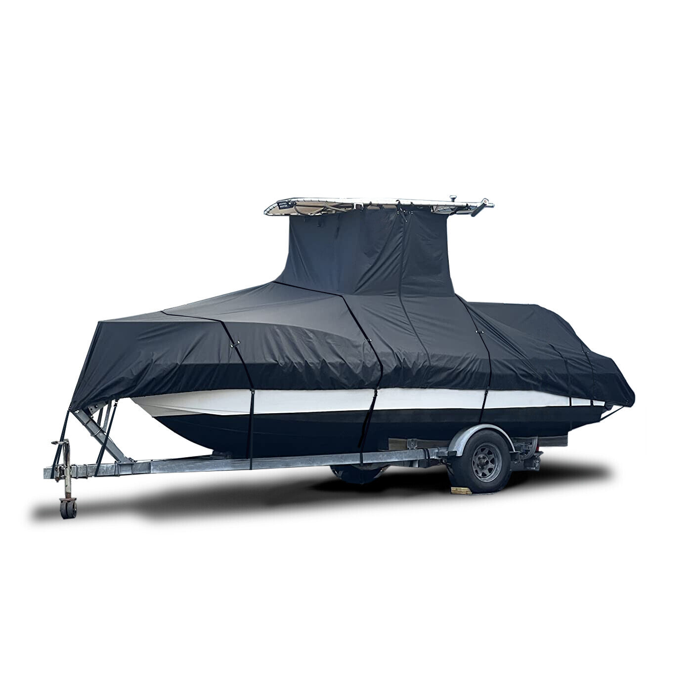 EliteShield Heavy Duty T-Top Boat Cover - Fits 30ft to 32ft Long Center Console