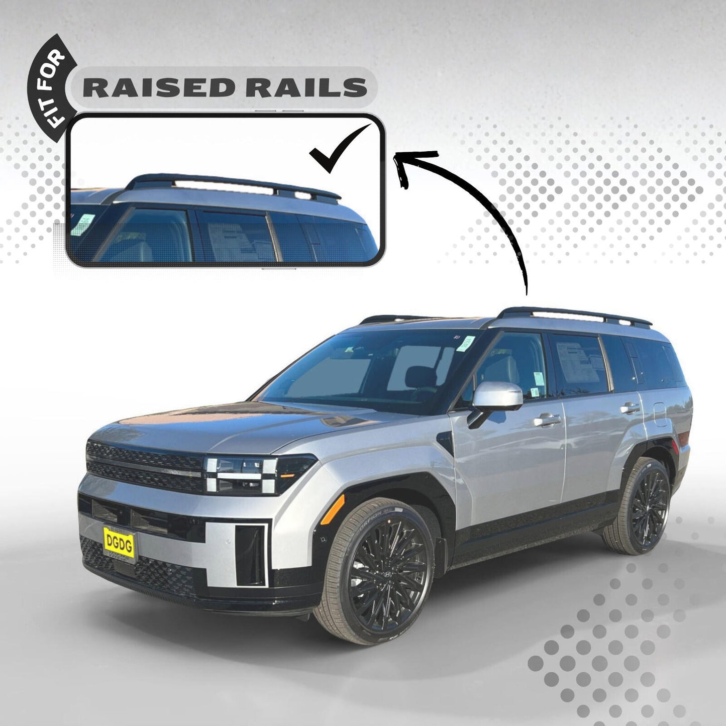 Roof Racks Cross Bars for Hyundai Santa Fe 2024-26 Aluminum Black-Gray lockable