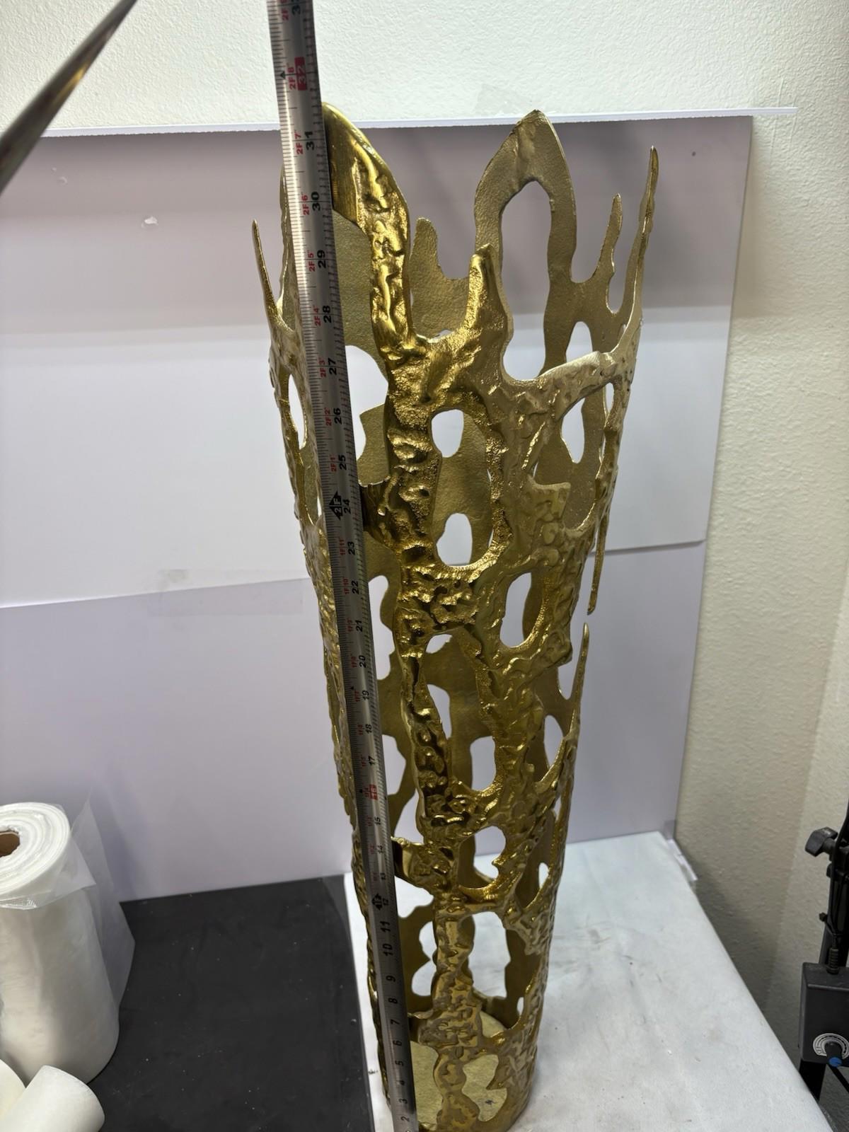 Handmade Aluminum Metal Decorative Vase Drip Centerpiece Vase Melting Design 32”