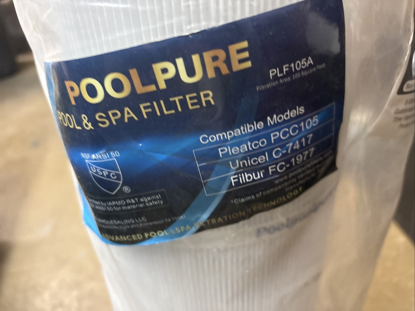 POOLPURE Pool & Spa Replacement Filter PLF105a  Pleatco Unicel New, Open Box