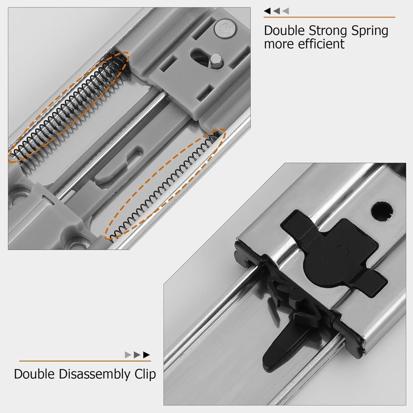6 Pairs 22 Inch Soft Close Ball Bearing Drawer Slide for Dresser Full Extension