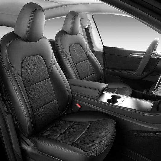 Tesla Model Y Seat Cover Full Set, Faux Leather Tesla Car Seat Cover