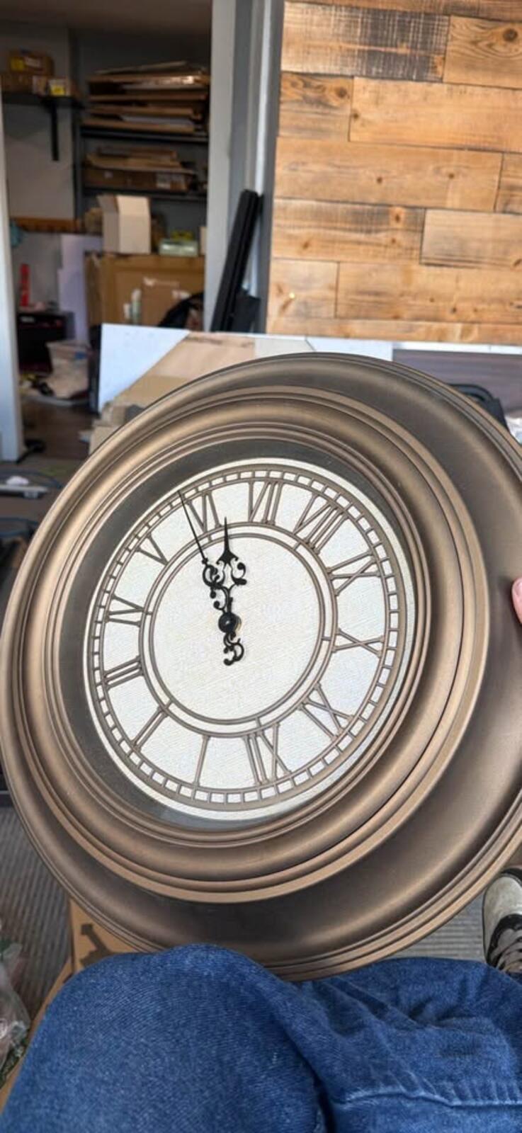 Bronze Tone Wall Clock Roman Numerals