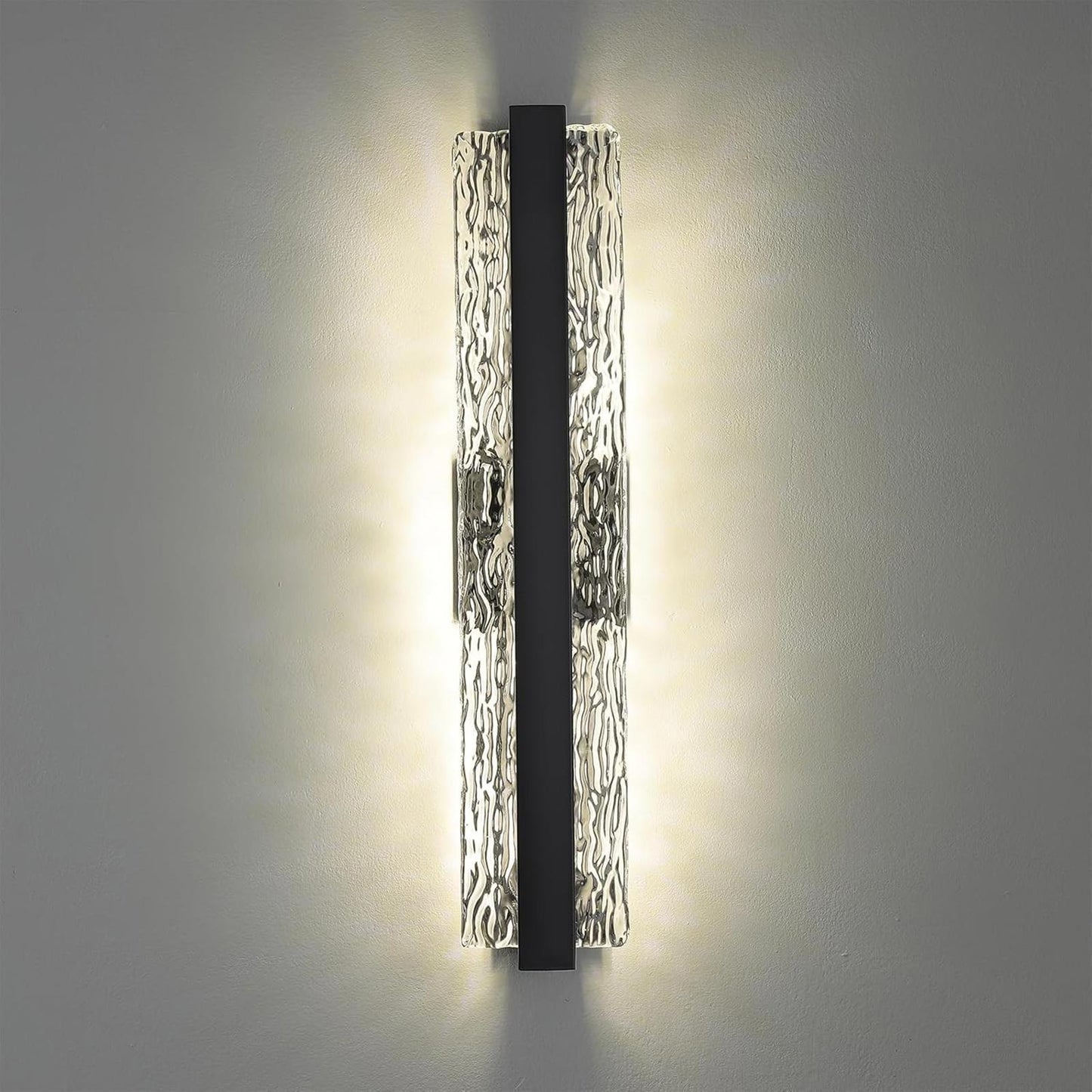 Modern Crystal Wall Sconce, 24 Inch Hardwired Wall Lamp 4000K Dimmable 34W