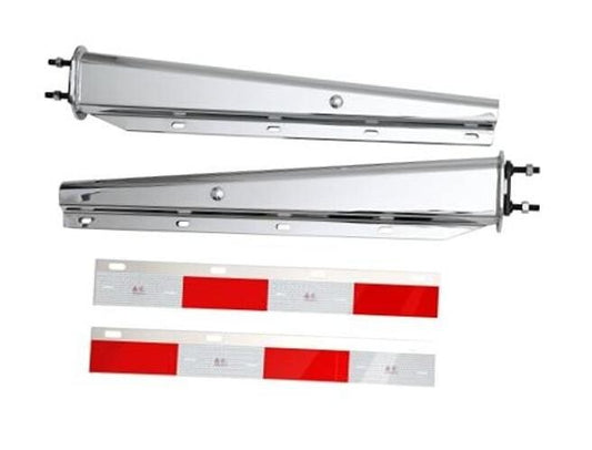 Chrome Straight Spring Loaded Mud Flap Hanger 2.5" Bolt Spacing,30" 2-1/2"